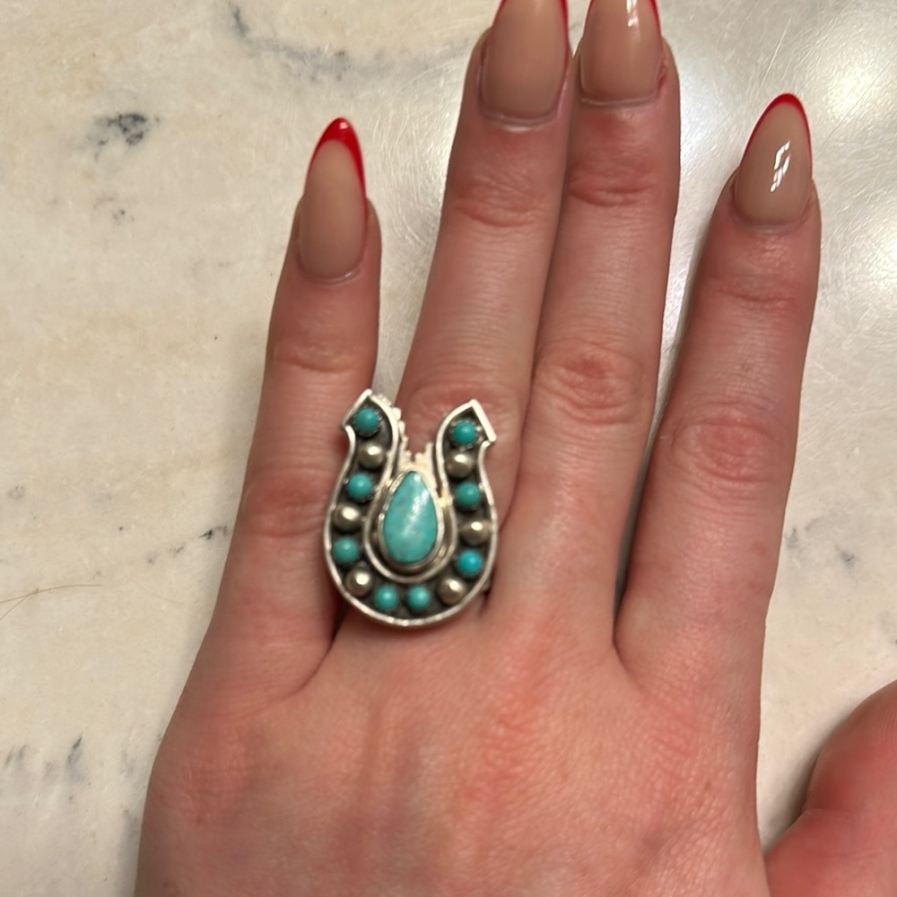 Turquoise Horseshoe Ring
